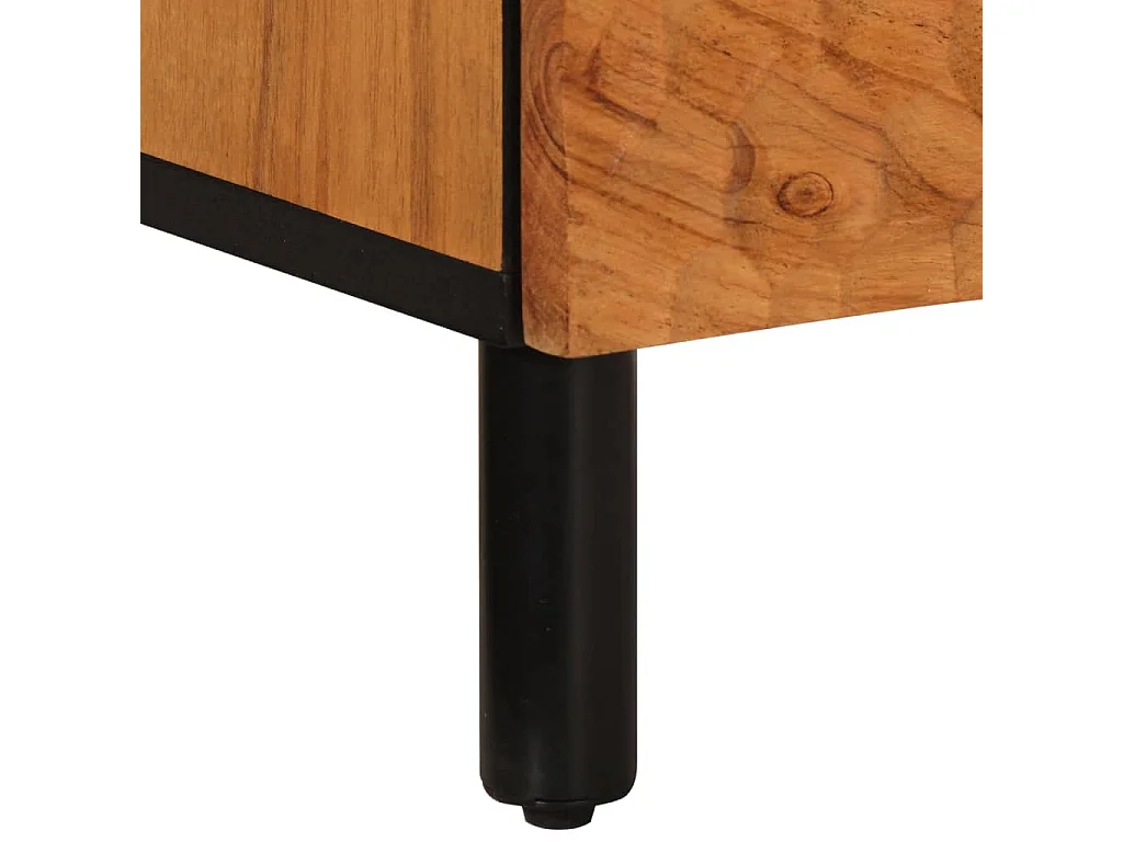 Comodini 2pz 40x33x46 cm in Legno Massello di Acacia