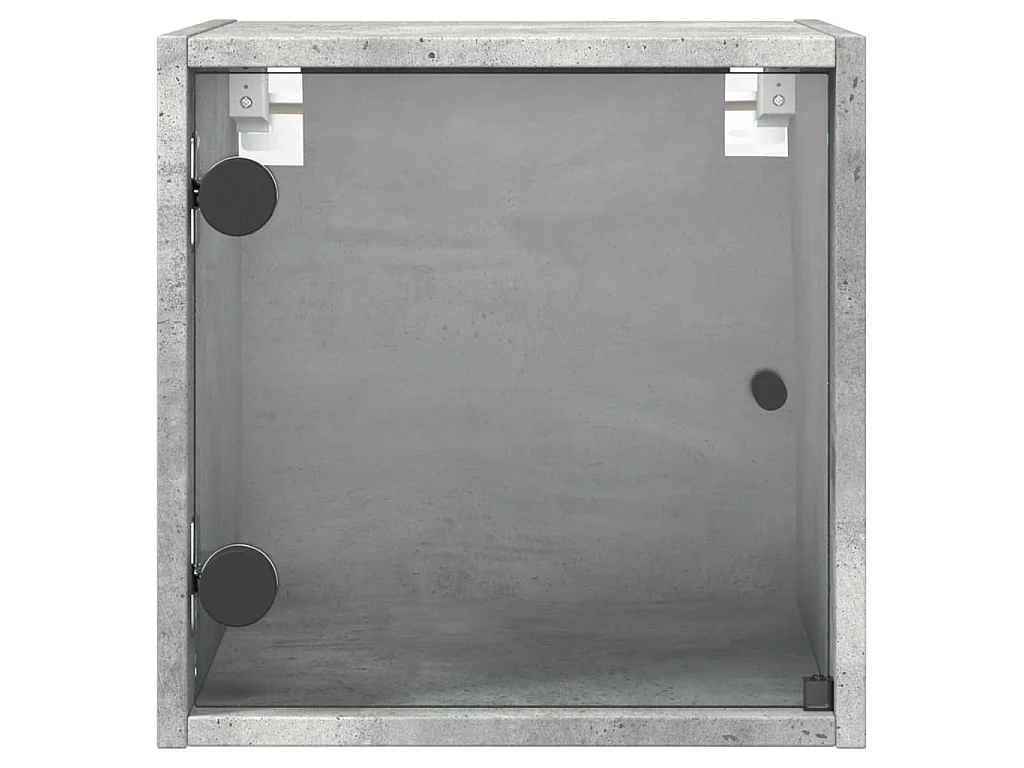 Nachttisch mit Glastür Betongrau 35x37x35 cm