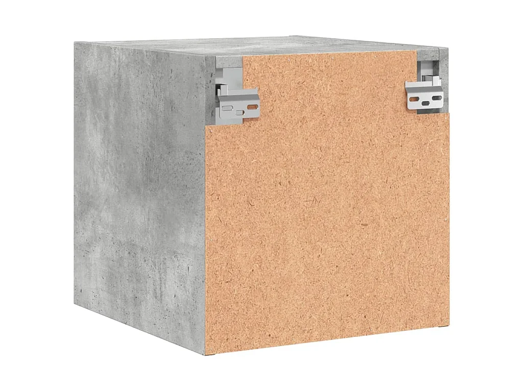 Nachttisch mit Glastür Betongrau 35x37x35 cm