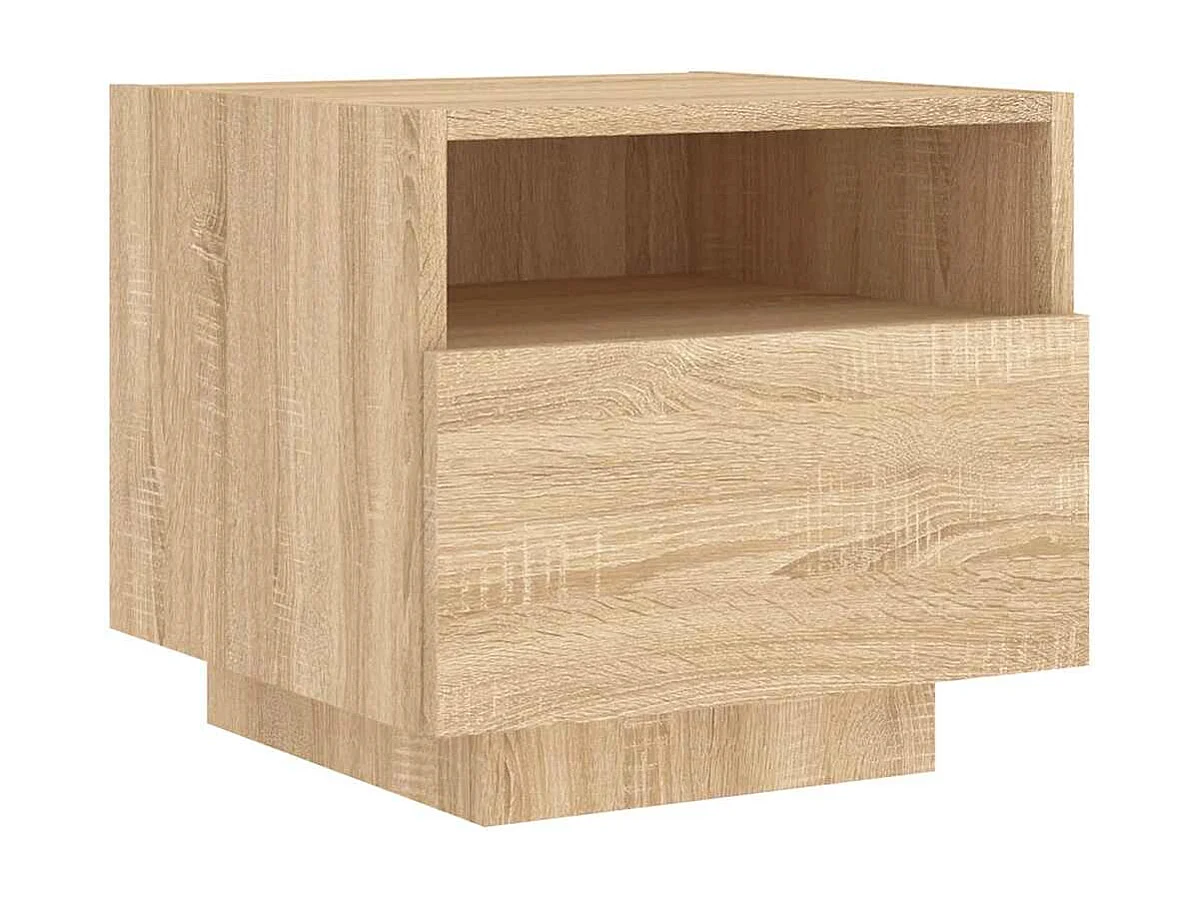 Armoires de chevet avec lumières LED 2 pcs chêne sonoma