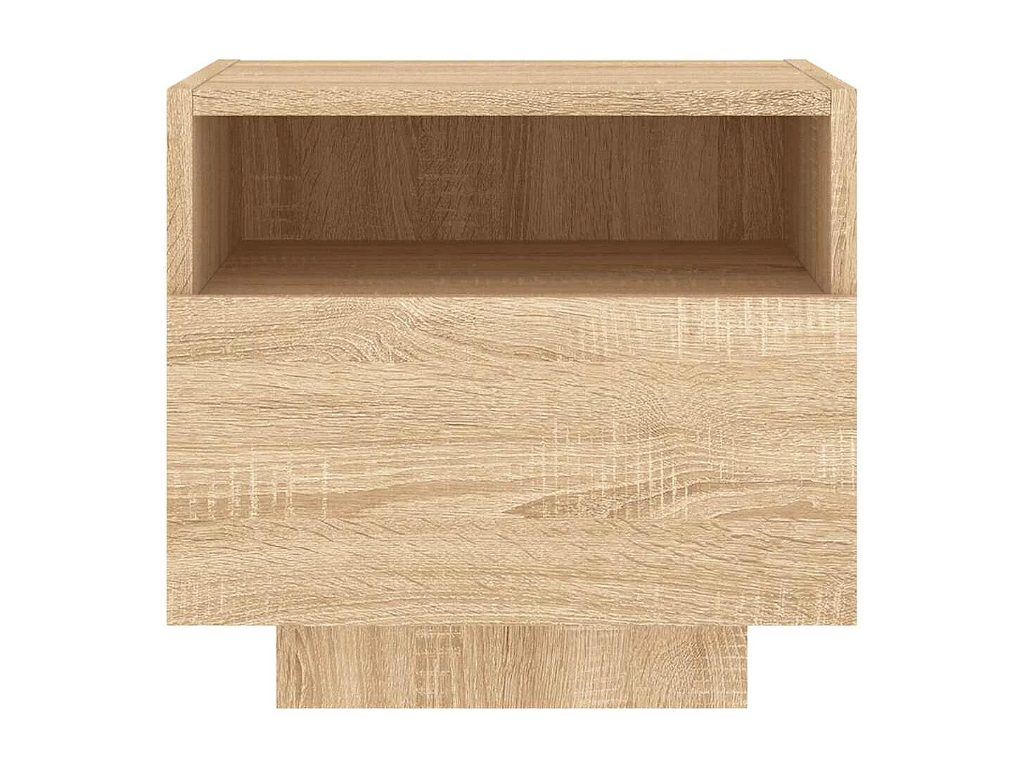 Armoires de chevet avec lumières LED 2 pcs chêne sonoma