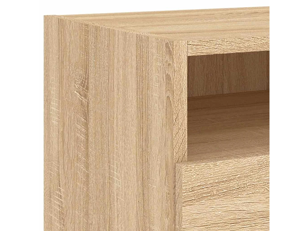Armoires de chevet avec lumières LED 2 pcs chêne sonoma