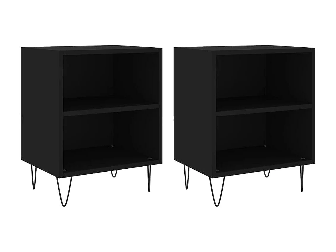 Tables de chevet 2 pcs noir 40x30x50 cm bois d'ingénierie