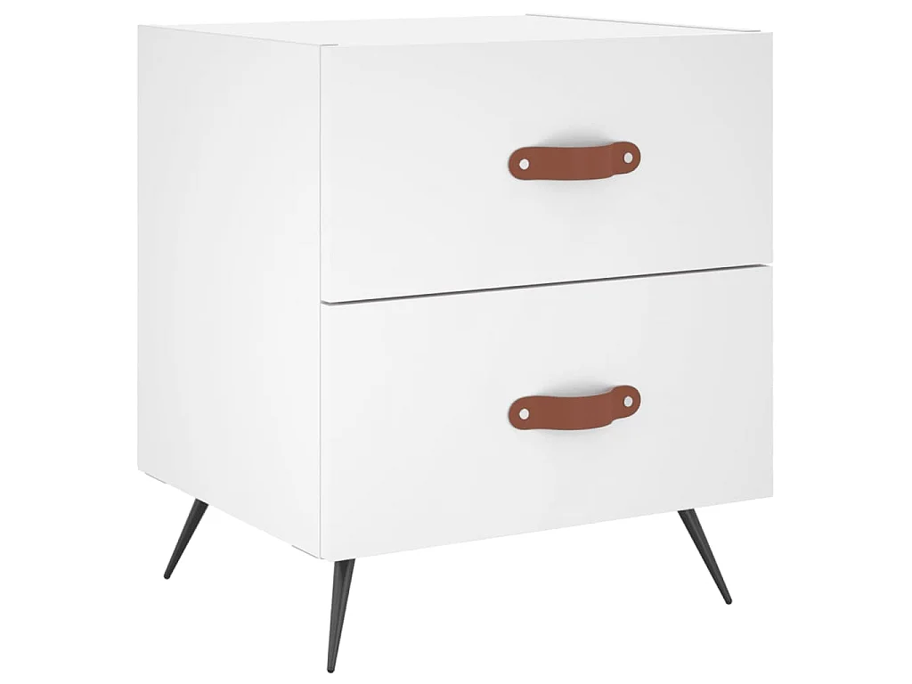 Comodino Bianco 40x35x47,5 cm in Legno Multistrato