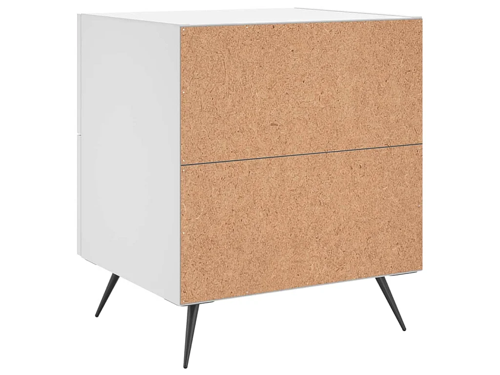Comodino Bianco 40x35x47,5 cm in Legno Multistrato
