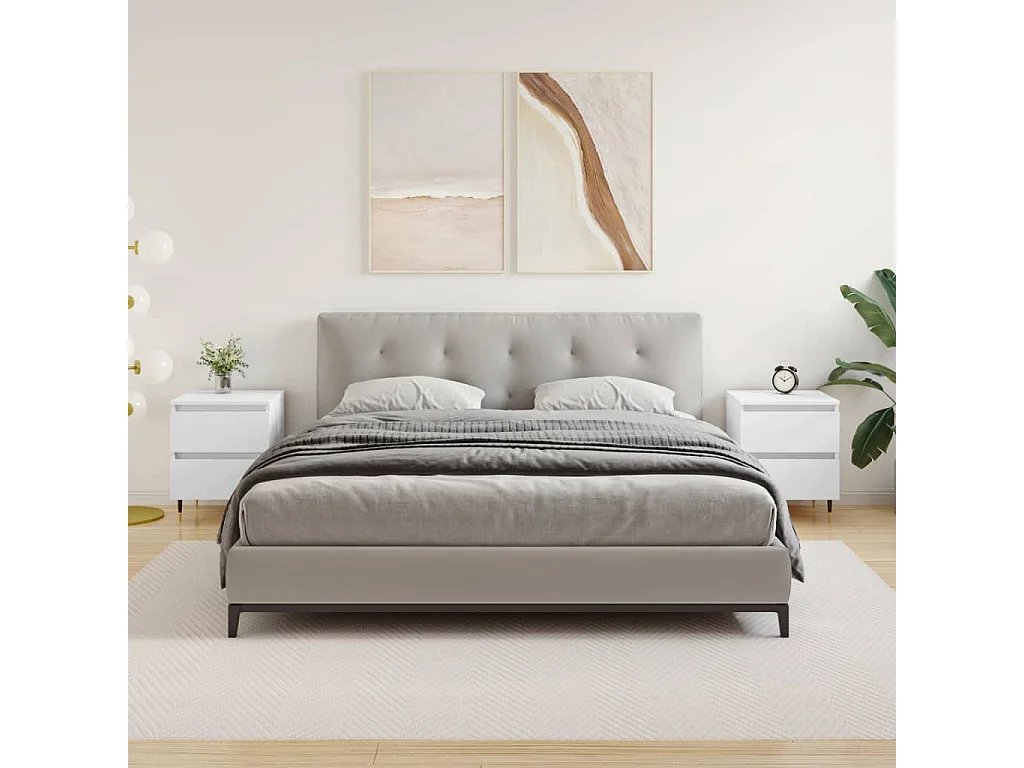 Nachtkastjes 2 st 40x35x50 cm bewerkt hout wit