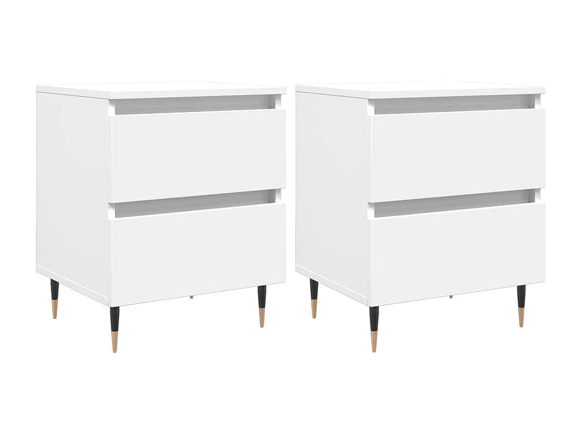 Nachtkastjes 2 st 40x35x50 cm bewerkt hout wit