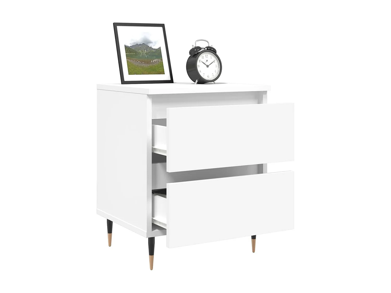 Nachtkastjes 2 st 40x35x50 cm bewerkt hout wit