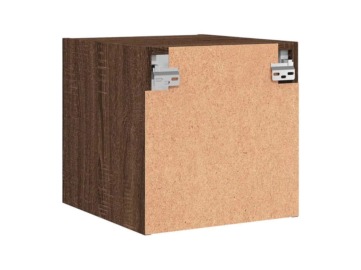 Nachttische mit Glastüren 2 Stk. Braun Eichen-Optik 35x37x35 cm