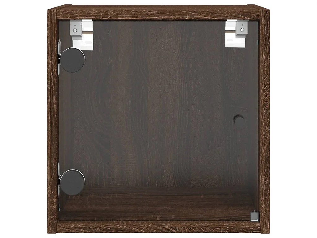 Tables de chevet et portes vitrées 2pcs chêne marron 35x37x35cm