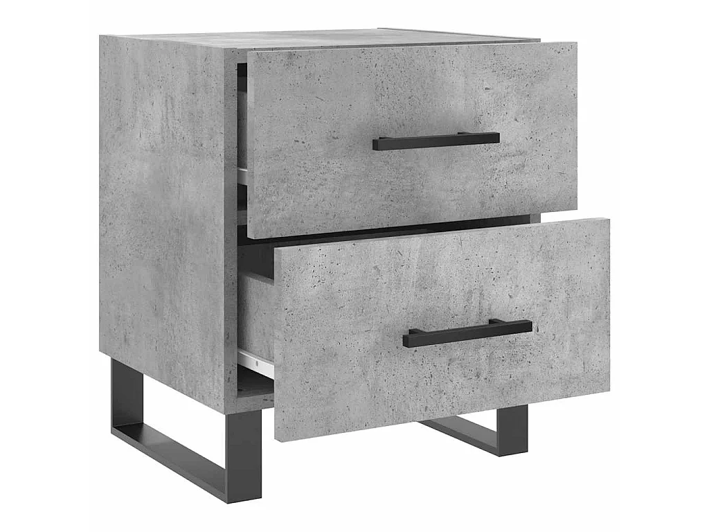 Tables de chevet 2pcs gris béton 40x35x47,5cm bois d’ingénierie