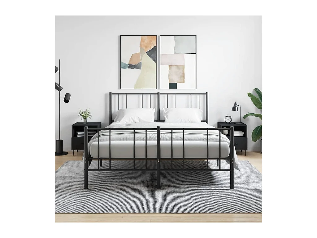 Comodini 2 pz Neri 40x35x47,5 cm in Legno Multistrato