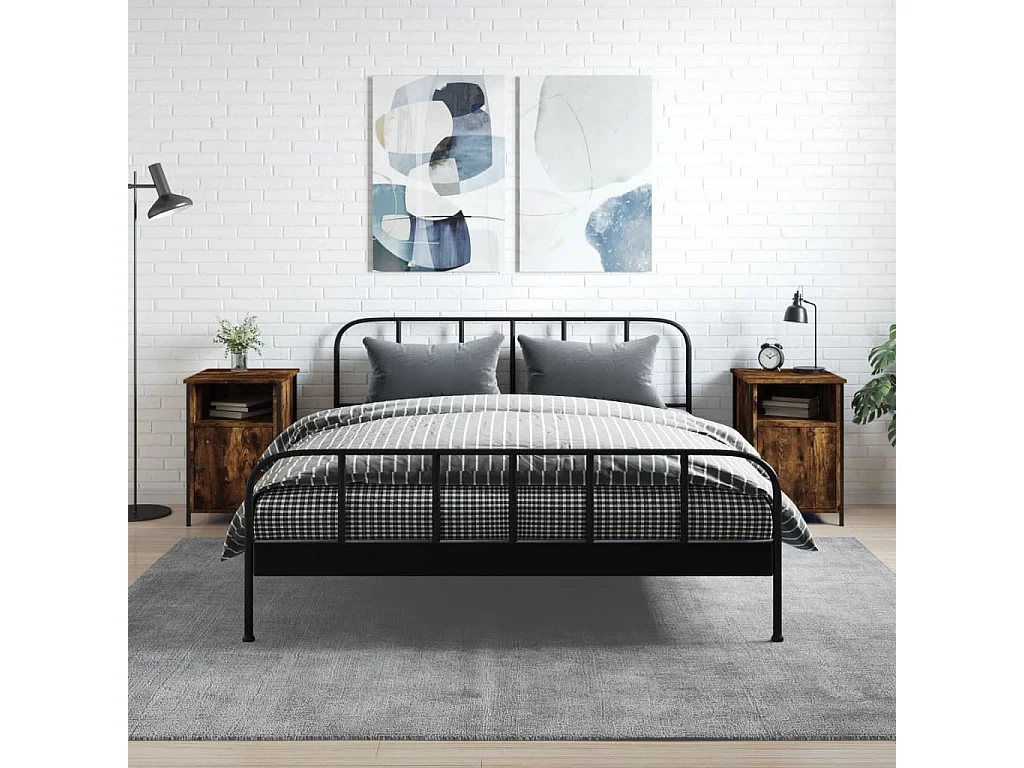 Tables de chevet 2 pcs chêne fumé 40x42x60 cm bois d'ingénierie