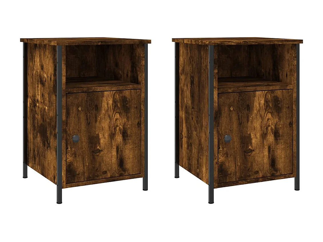 Tables de chevet 2 pcs chêne fumé 40x42x60 cm bois d'ingénierie