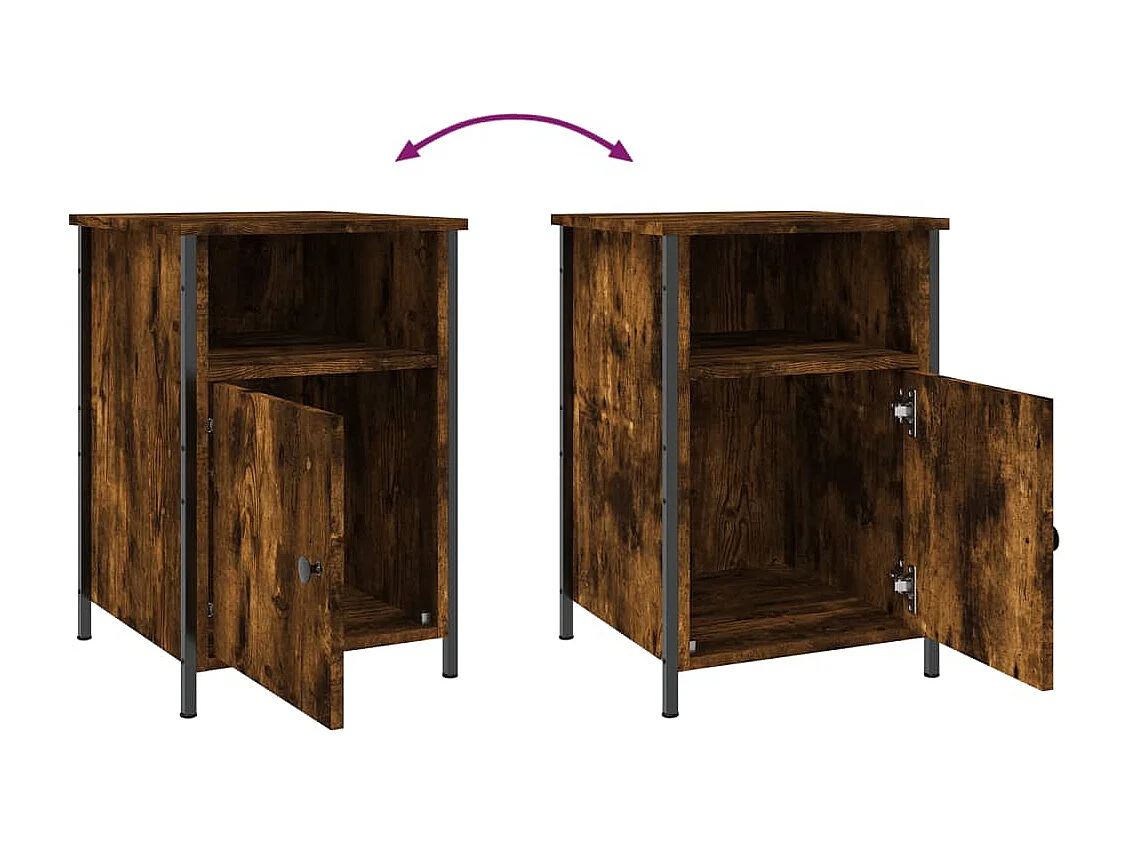 Tables de chevet 2 pcs chêne fumé 40x42x60 cm bois d'ingénierie