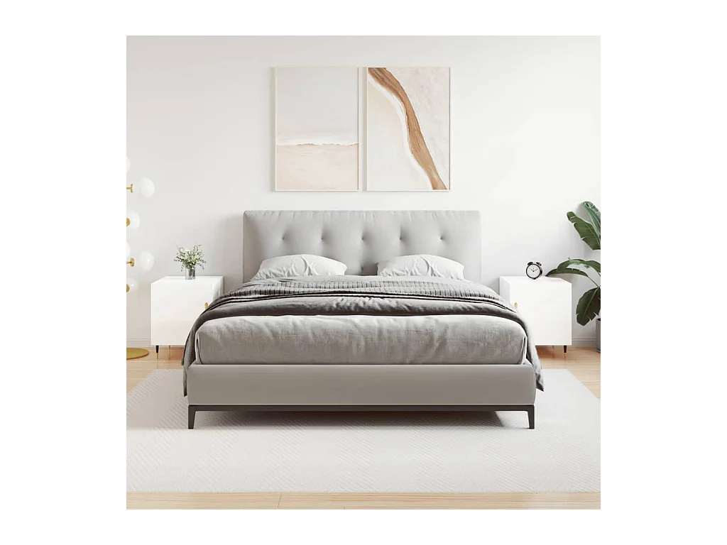 Comodini 2 pz Bianco Lucido 40x40x50 cm in Legno Multistrato