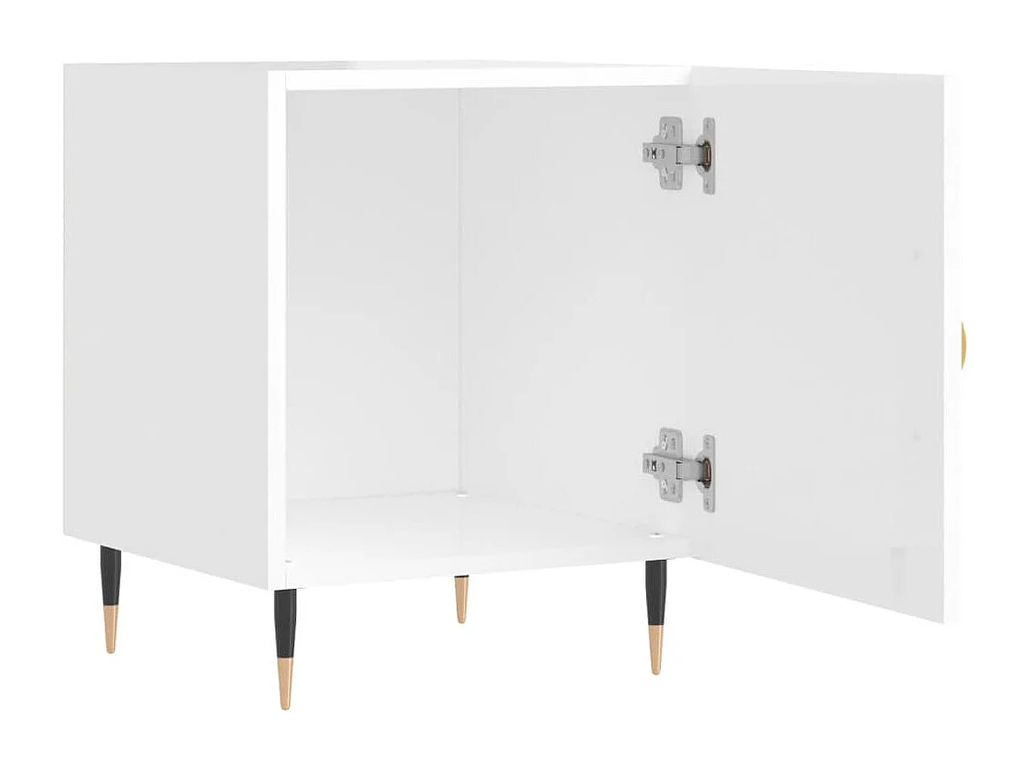 Nachtkastjes 2 st 40x40x50 cm bewerkt hout hoogglans wit