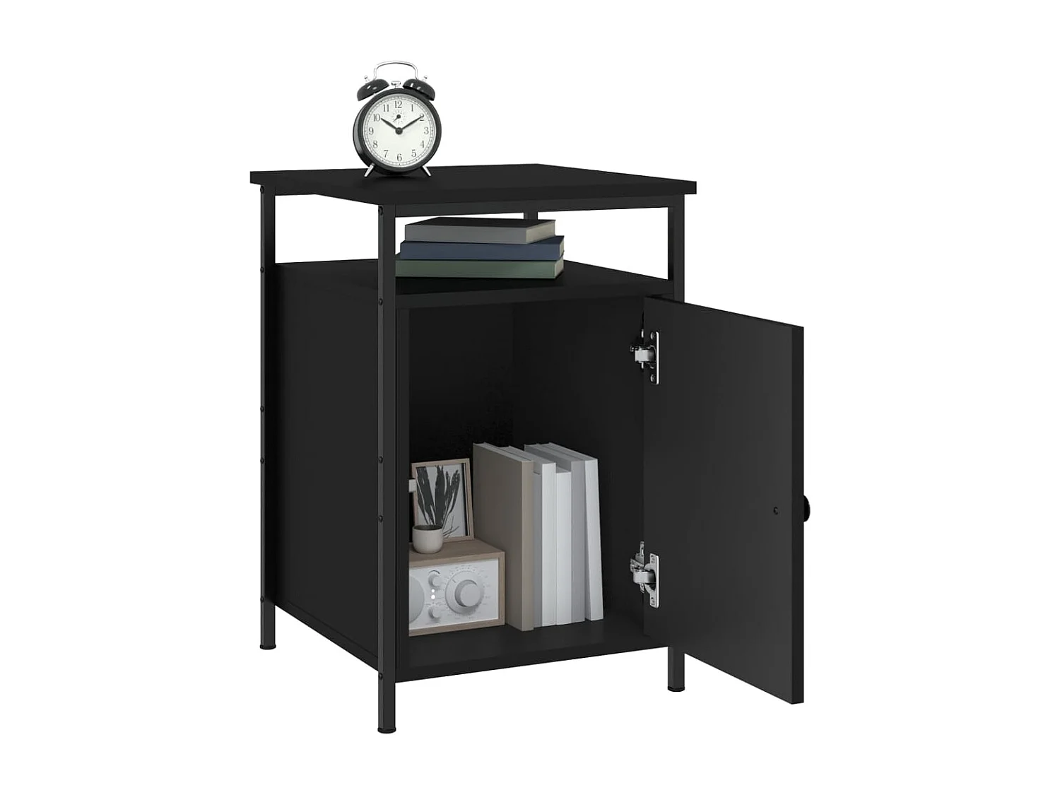 Tables de chevet 2 pcs noir 40x42x60 cm bois d'ingénierie