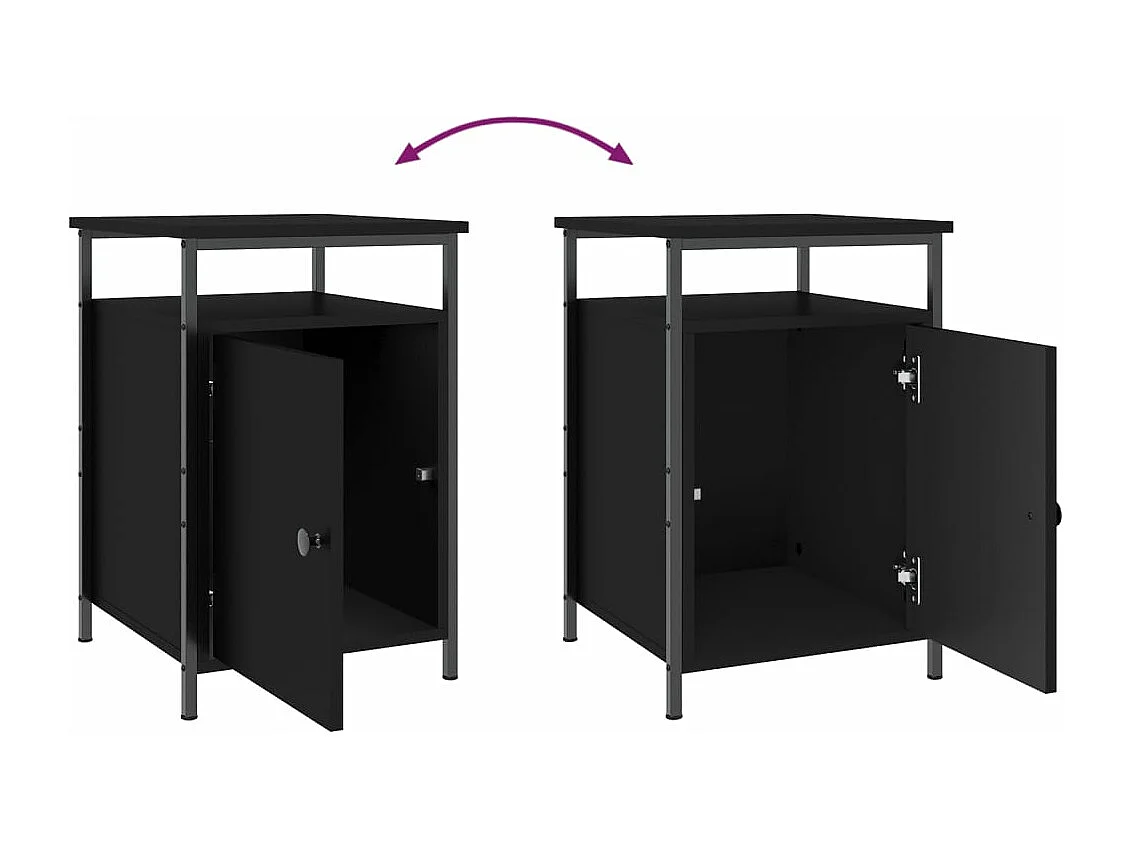 Tables de chevet 2 pcs noir 40x42x60 cm bois d'ingénierie