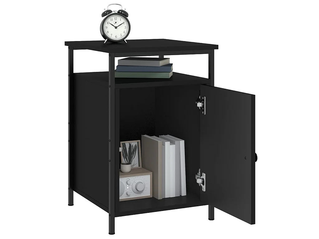 Tables de chevet 2 pcs noir 40x42x60 cm bois d'ingénierie