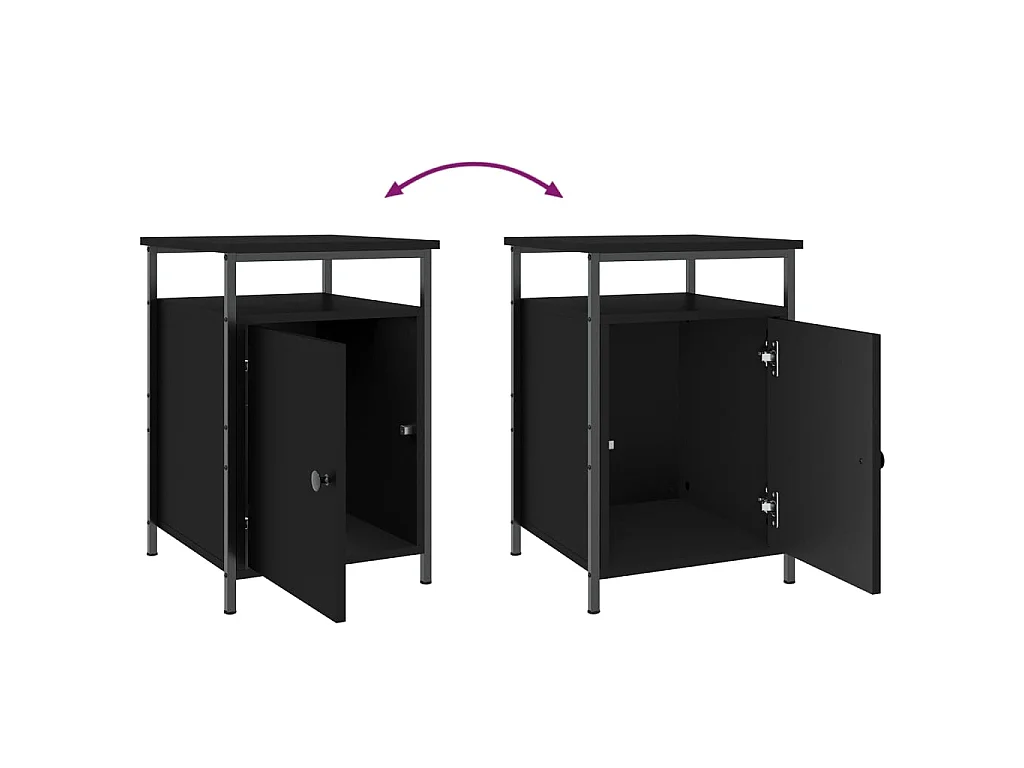 Tables de chevet 2 pcs noir 40x42x60 cm bois d'ingénierie