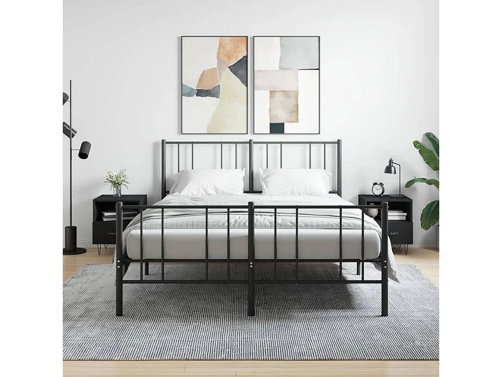 Nachttische 2 Stk. Schwarz 40x35x47,5 cm Holzwerkstoff