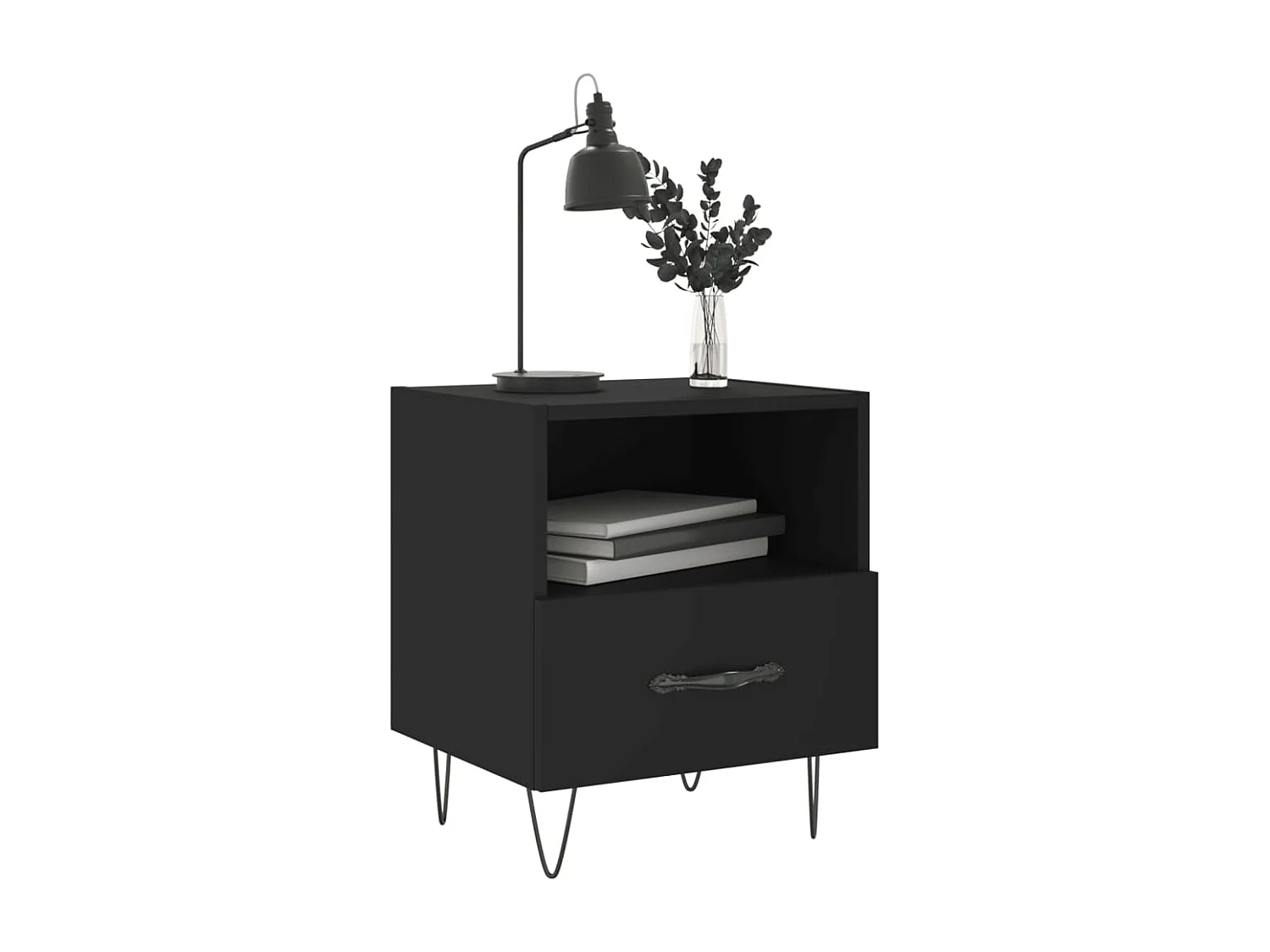 Nachttische 2 Stk. Schwarz 40x35x47,5 cm Holzwerkstoff