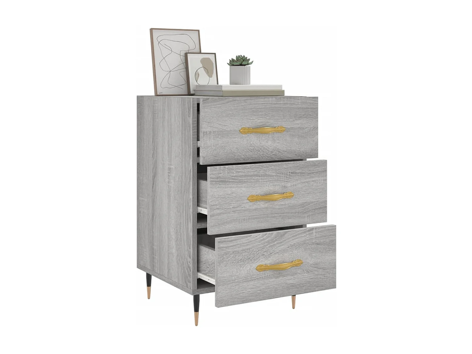 Nachttisch Grau Sonoma 40x40x66 cm Holzwerkstoff