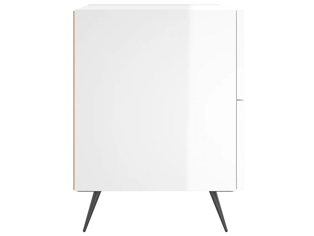 Table de chevet blanc brillant 40x35x47,5 cm bois d’ingénierie