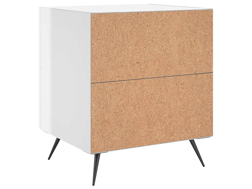 Table de chevet blanc brillant 40x35x47,5 cm bois d’ingénierie