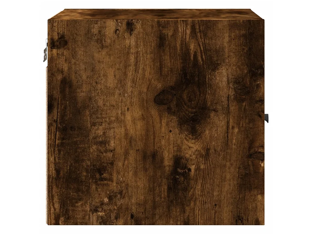Tables de chevet et portes vitrées 2 pcs chêne fumé 35x37x35 cm