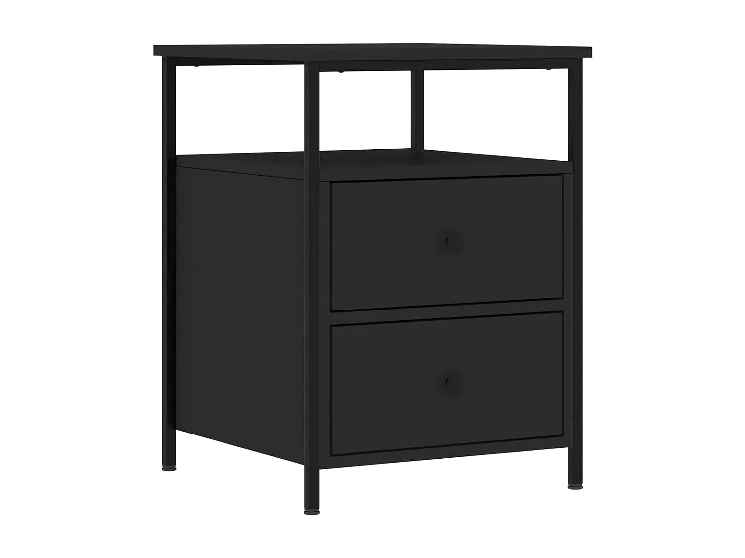 Nachtkastjes 2 st 44x45x60 cm bewerkt hout zwart