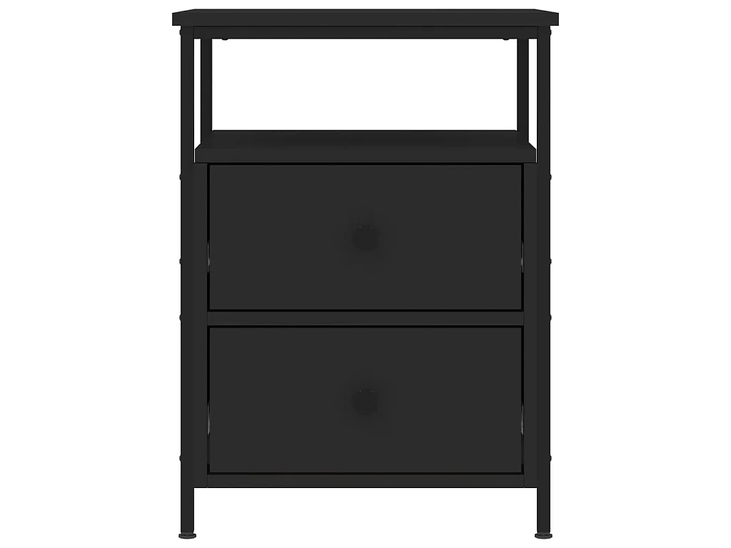 Comodini 2 pz Neri 44x45x60 cm in Legno Multistrato