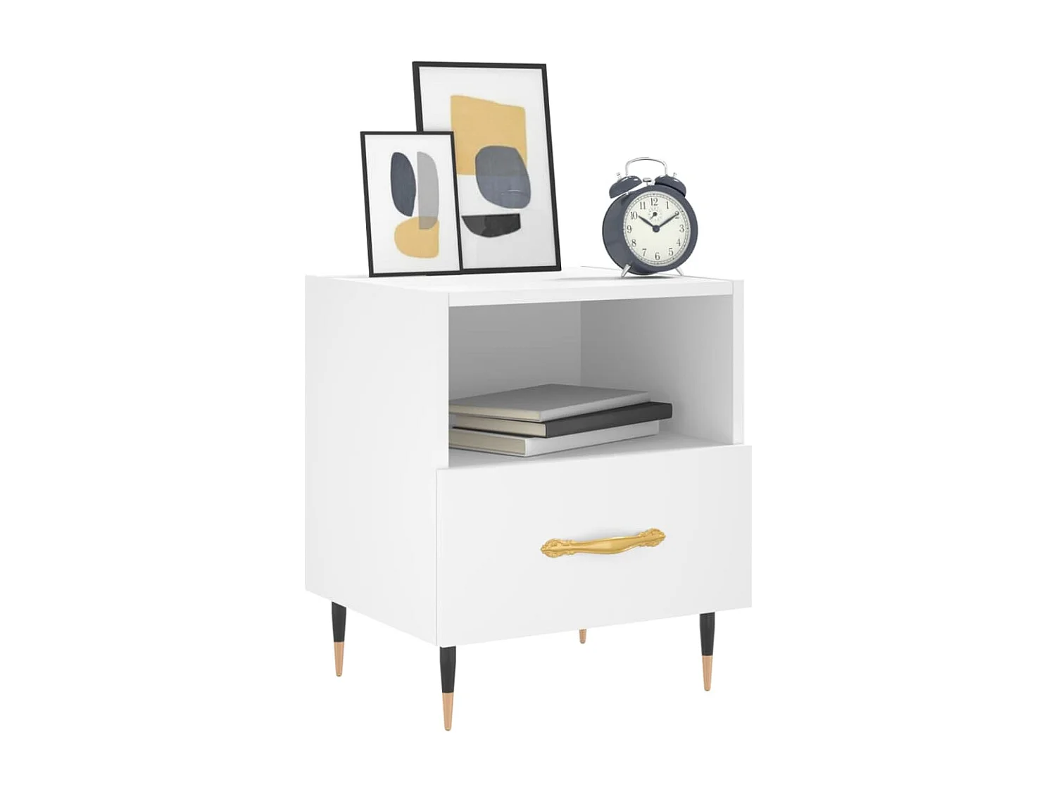 Nachtkastje 40x35x47,5 cm bewerkt hout wit