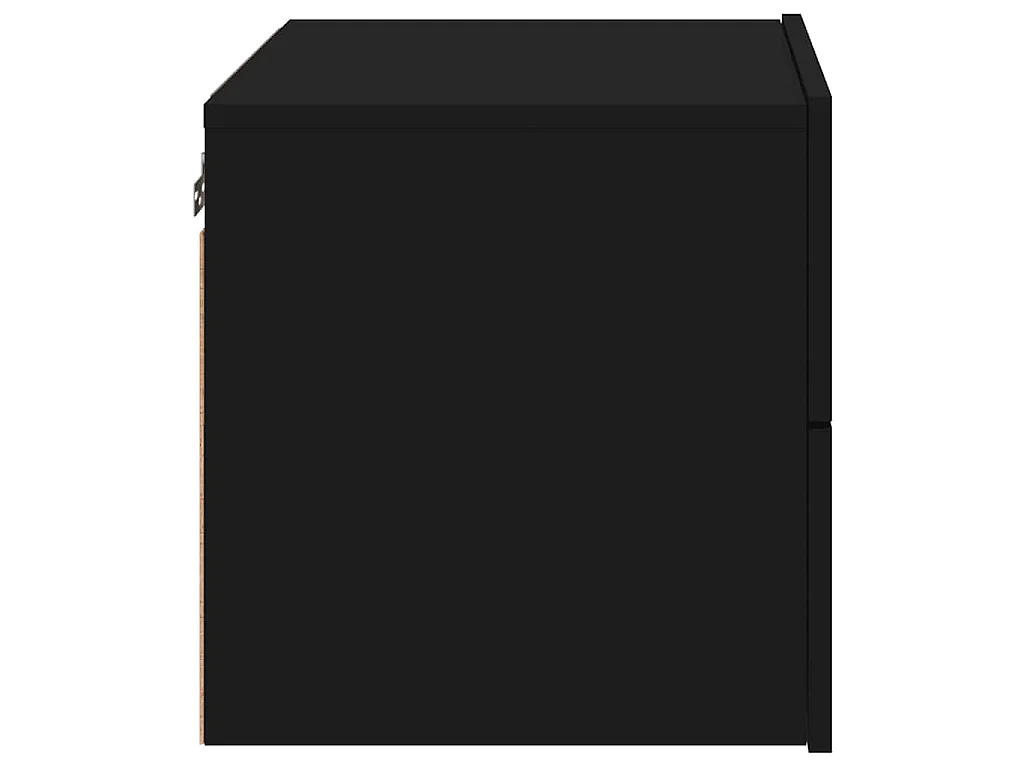 Comodino a Parete con Luci LED Nero