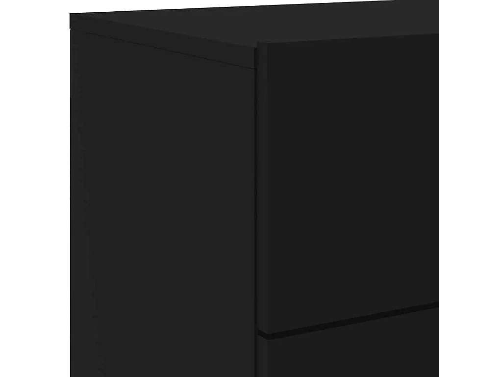 Mesa de cabeceira de parede com luzes LED preto