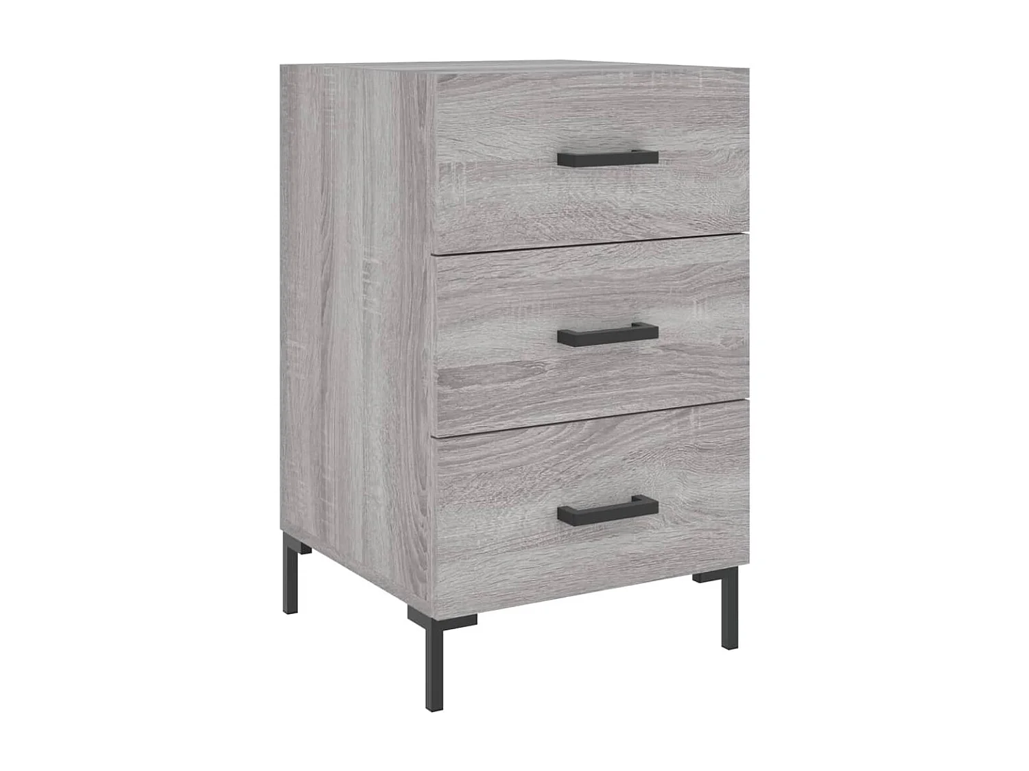 Comodino Grigio Sonoma 40x40x66 cm in Legno Multistrato