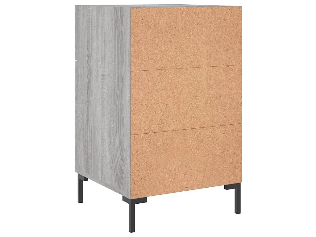 Comodino Grigio Sonoma 40x40x66 cm in Legno Multistrato