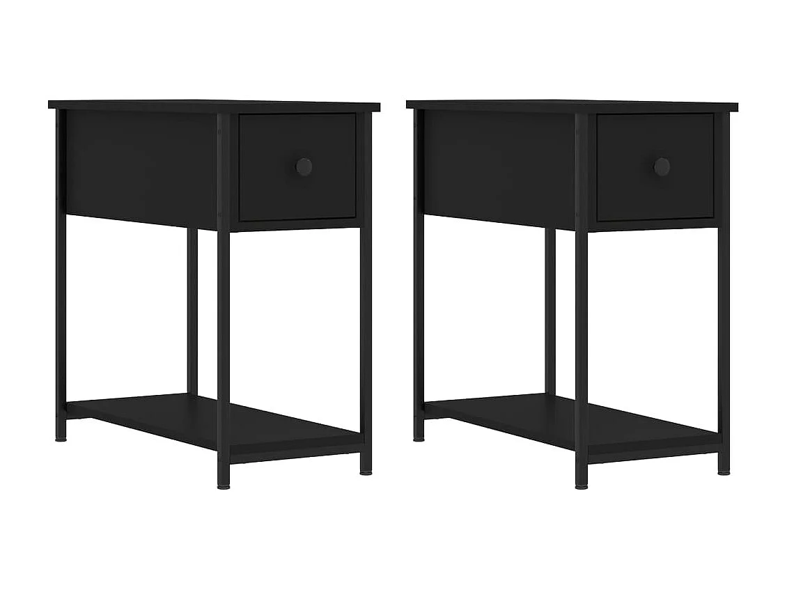 Nachtkastjes 2 st 30x60x60 cm bewerkt hout zwart