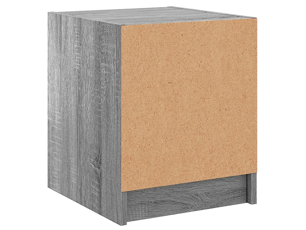 Table de chevet avec porte en verre sonoma gris 35x37x42 cm
