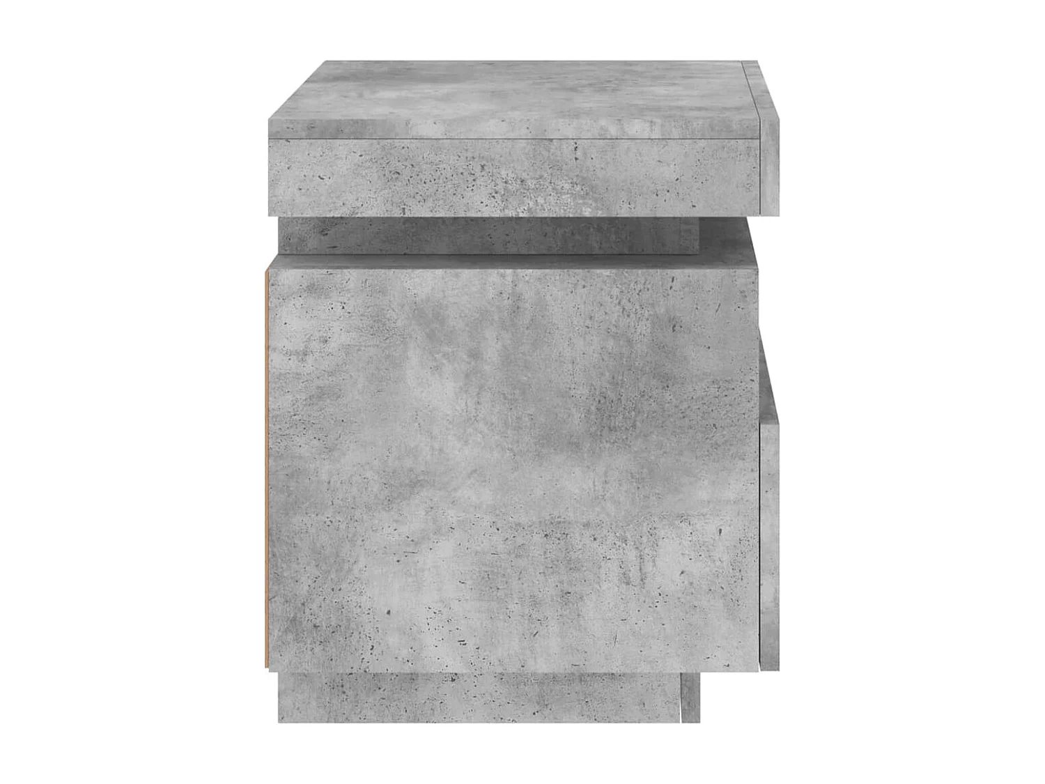 Armoires de chevet avec lumières LED 2 pcs gris béton