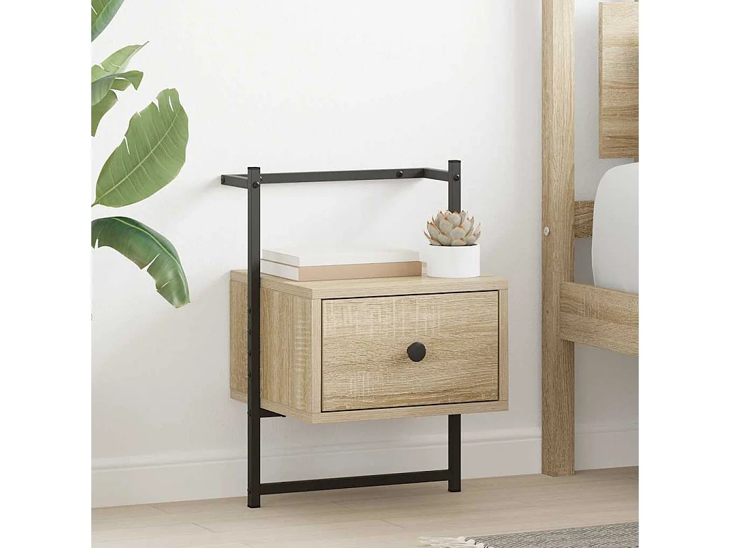Wand-Nachttisch Sonoma-Eiche 35x30x51 cm Holzwerkstoff