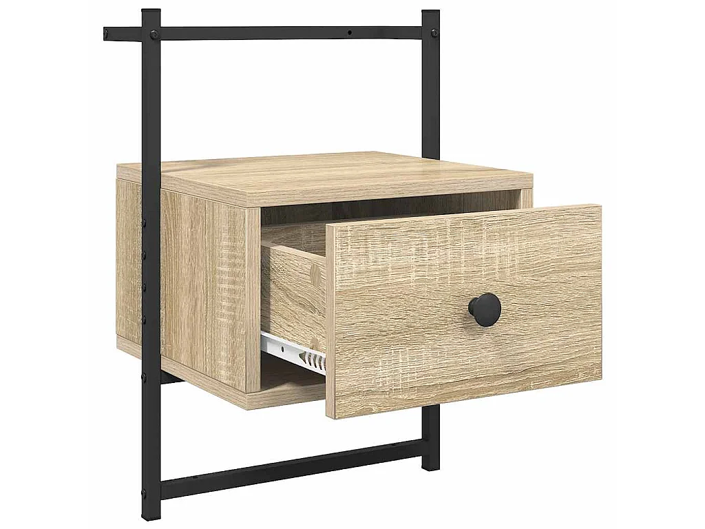 Mesa cabeceira parede 35x30x51cm deriv. madeira carvalho sonoma