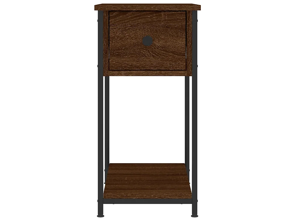 Table de chevet chêne marron 30x60x60 cm bois d'ingénierie