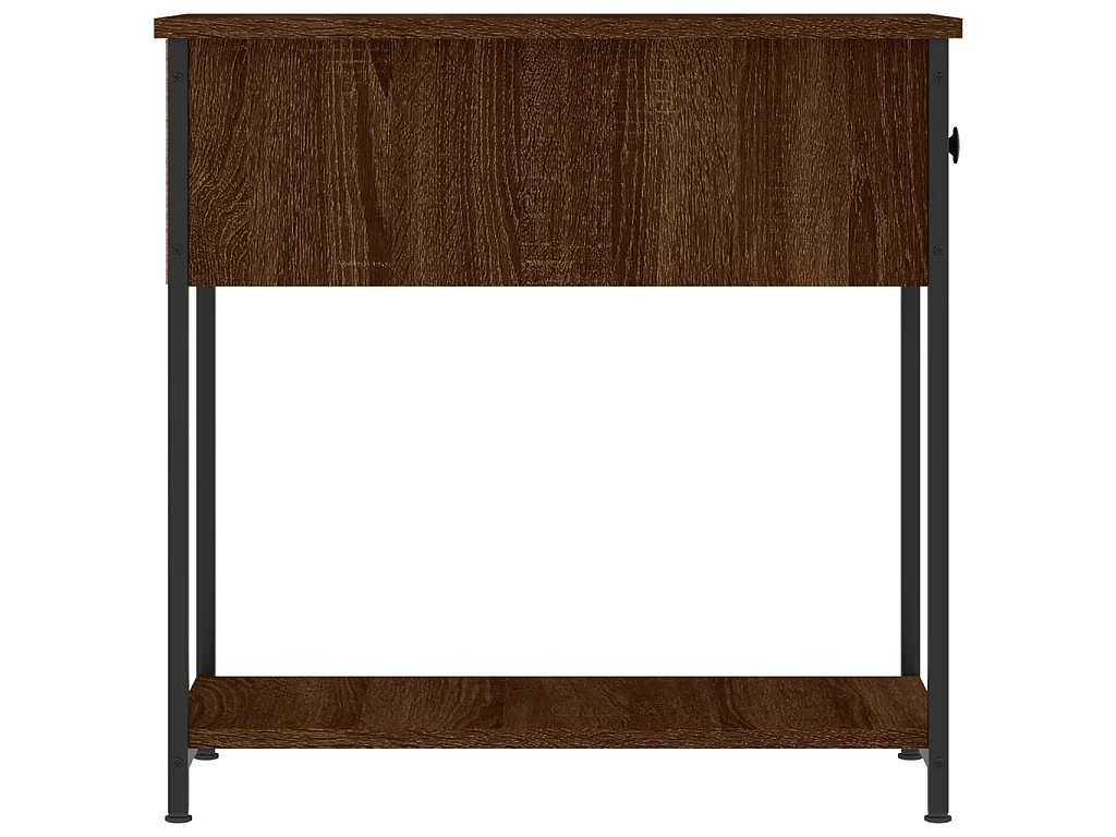 Mesita de noche madera de ingeniería marrón roble 30x60x60 cm