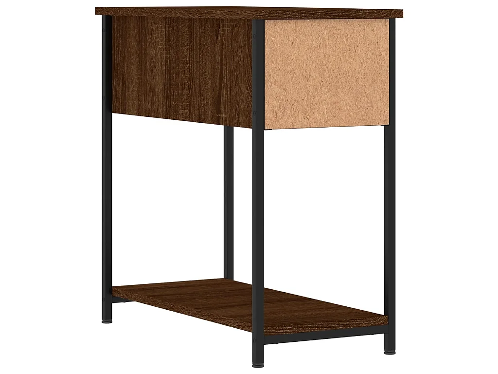 Mesita de noche madera de ingeniería marrón roble 30x60x60 cm