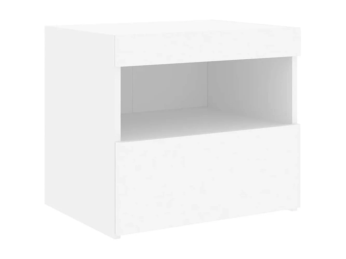 Nachttisch mit LED-Leuchten Weiß 50x40x45 cm