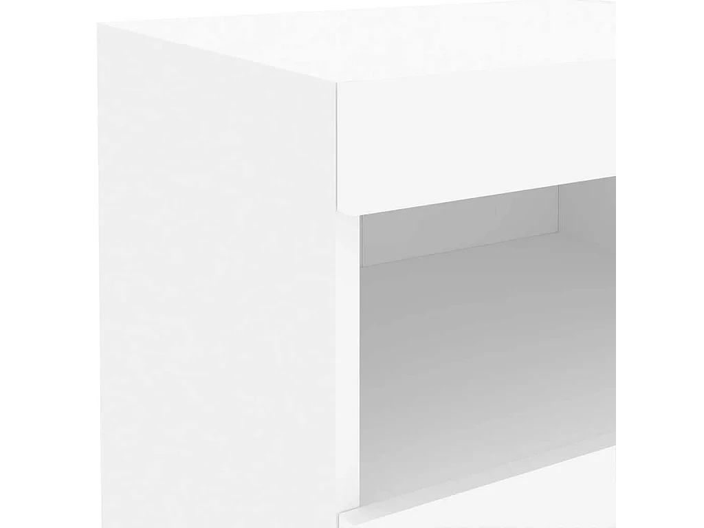 Nachtkastje met LED-verlichting 50x40x45 cm wit