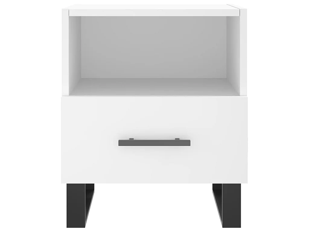 Comodino Bianco 40x35x47,5 cm in Legno Multistrato