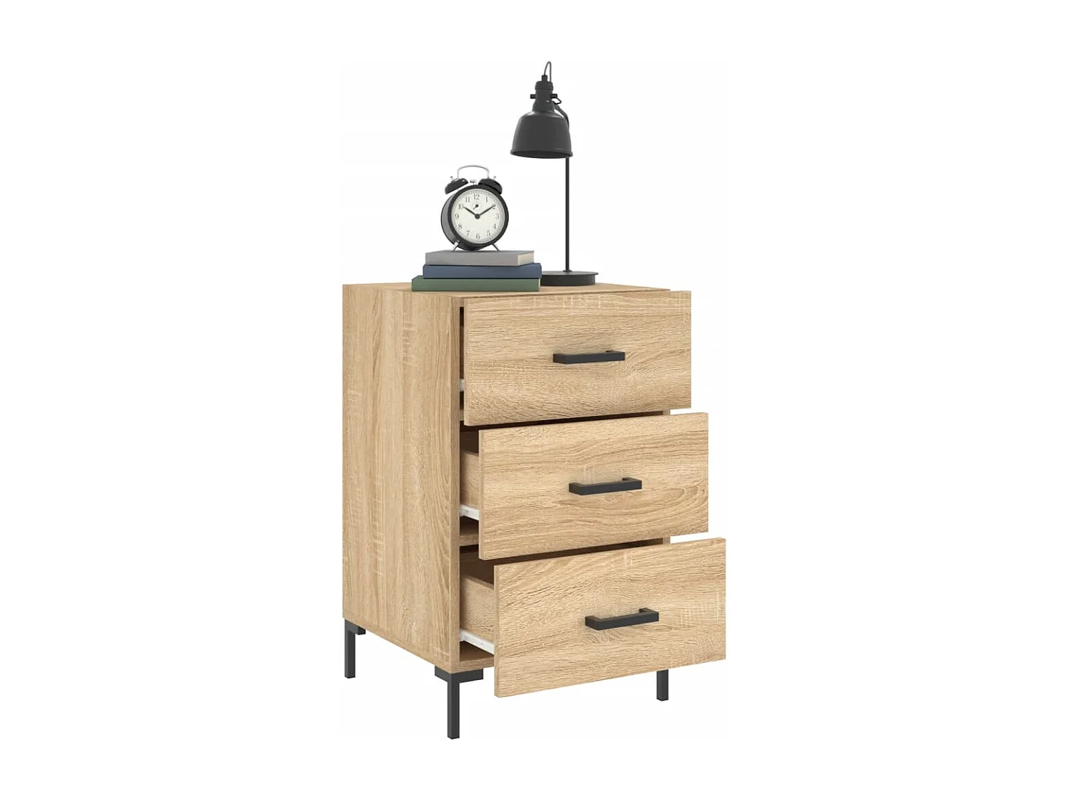 Nachtkastje 40x40x66 cm bewerkt hout sonoma eikenkleurig